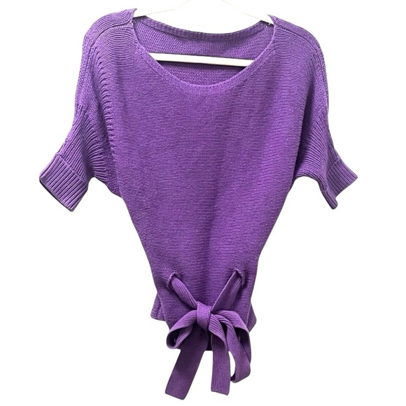 Club Monaco Janelle 100% Cashmere Purple Wrap Sweater Crop S/P - Picture 1 of 8